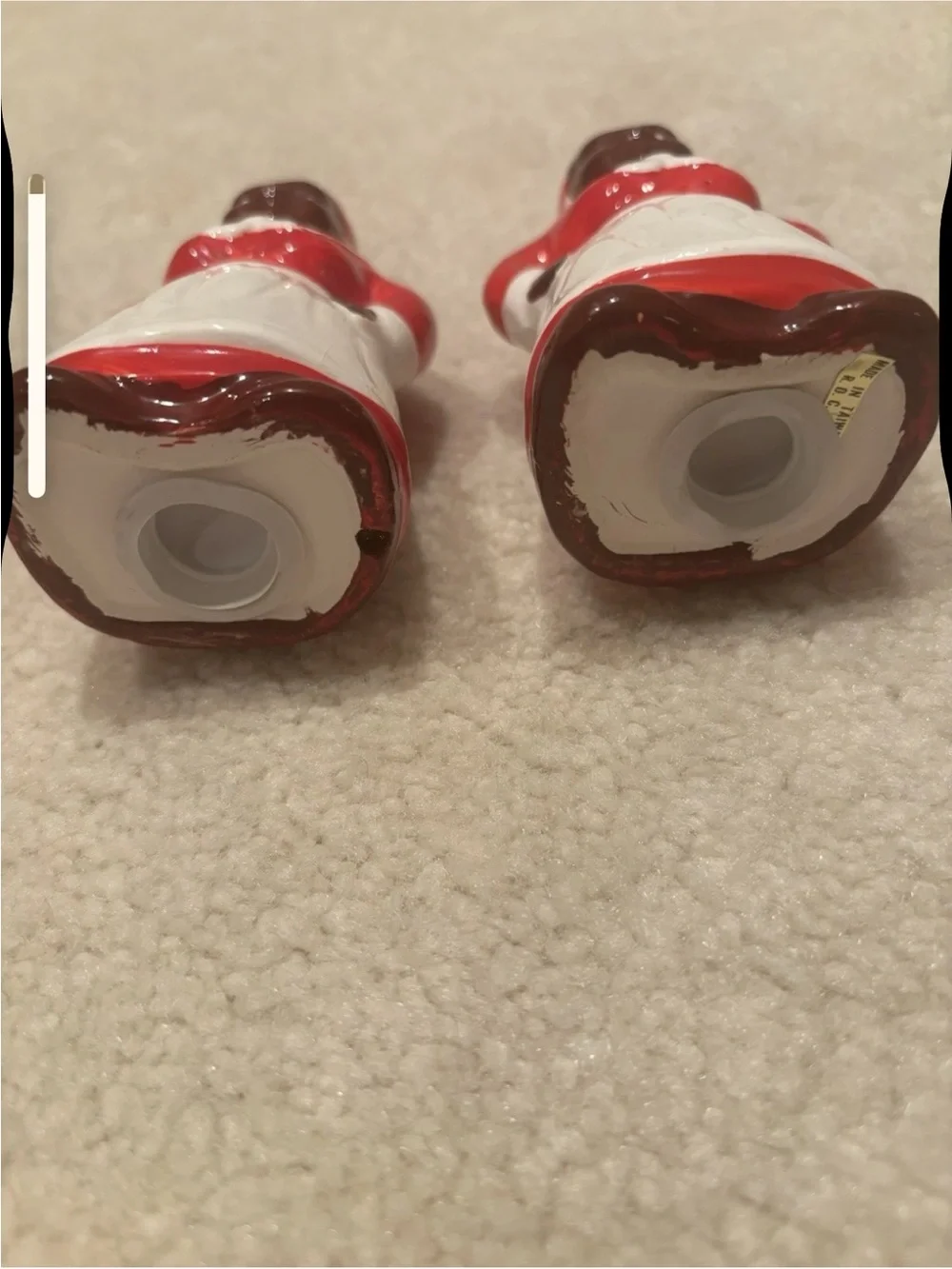 Vintage Ceramic Mammy Salt and Pepper Shakers - Red, White, Brown